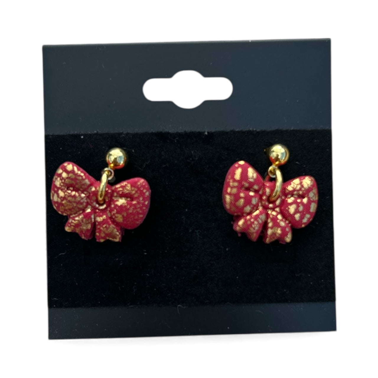 Small Bow Clay Earrings