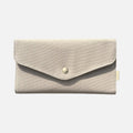 neutral canvas wallet minimalist everyday wallet beige snap closure lightweight women wallet