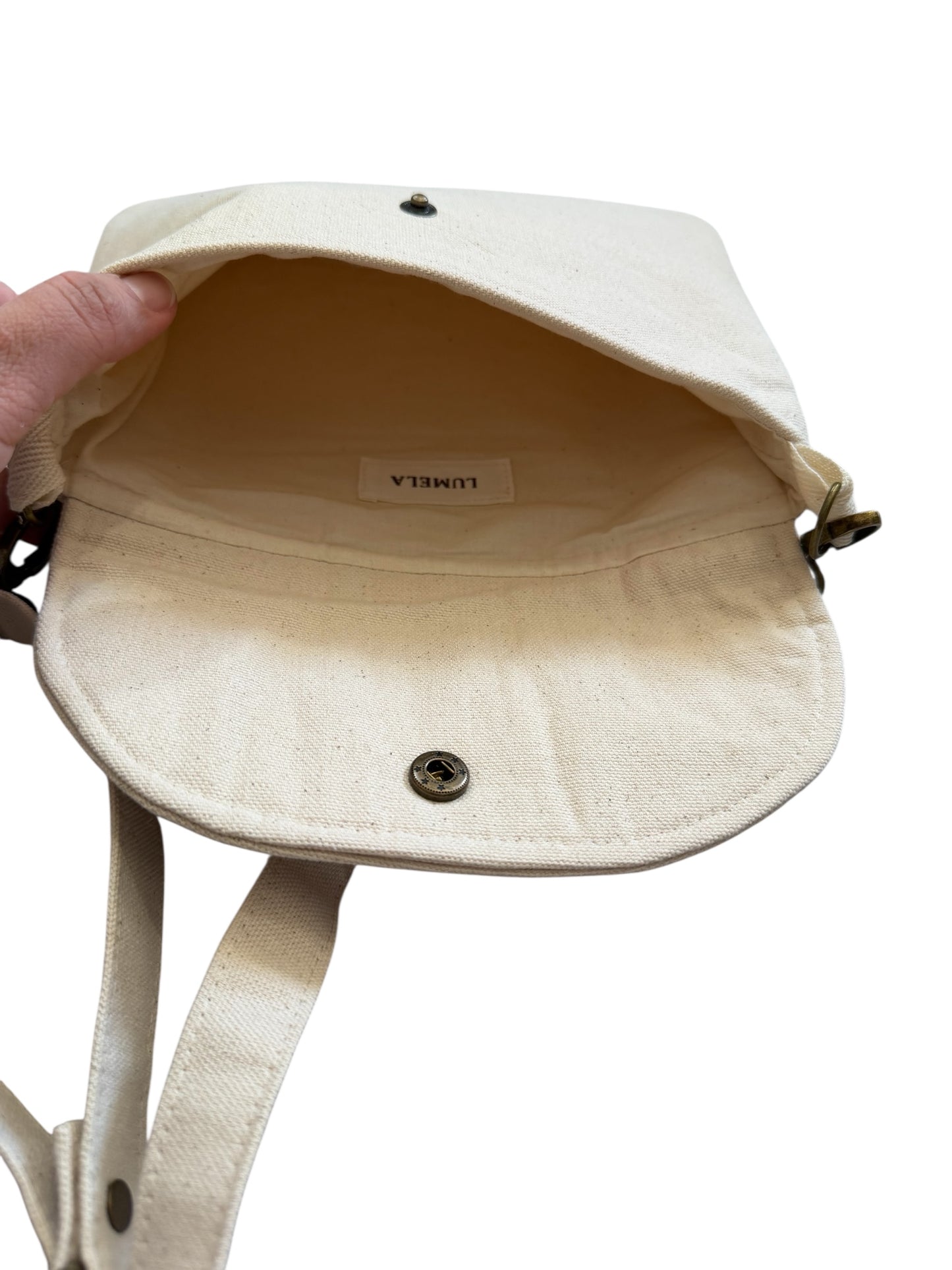 Neutral Canvas Crossbody Bag