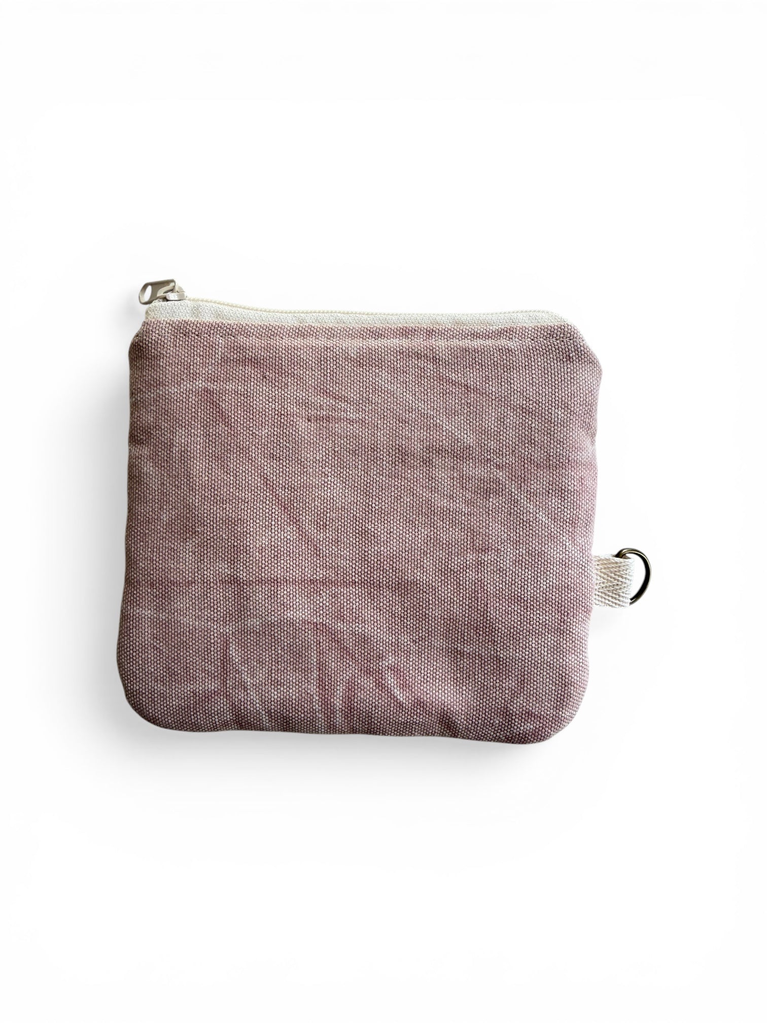 Back of Florence pink floral canvas keychain wallet