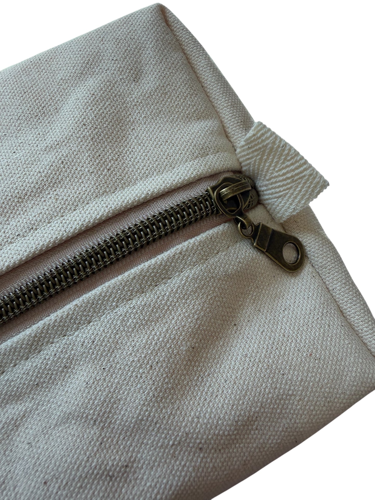 Lumela Neutral Canvas Boxy Pouch