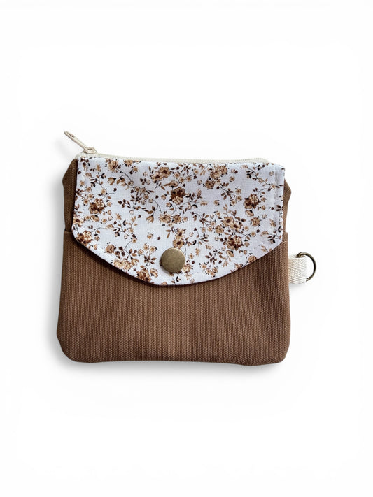 Florence Coffee Floral Keychain Wallet