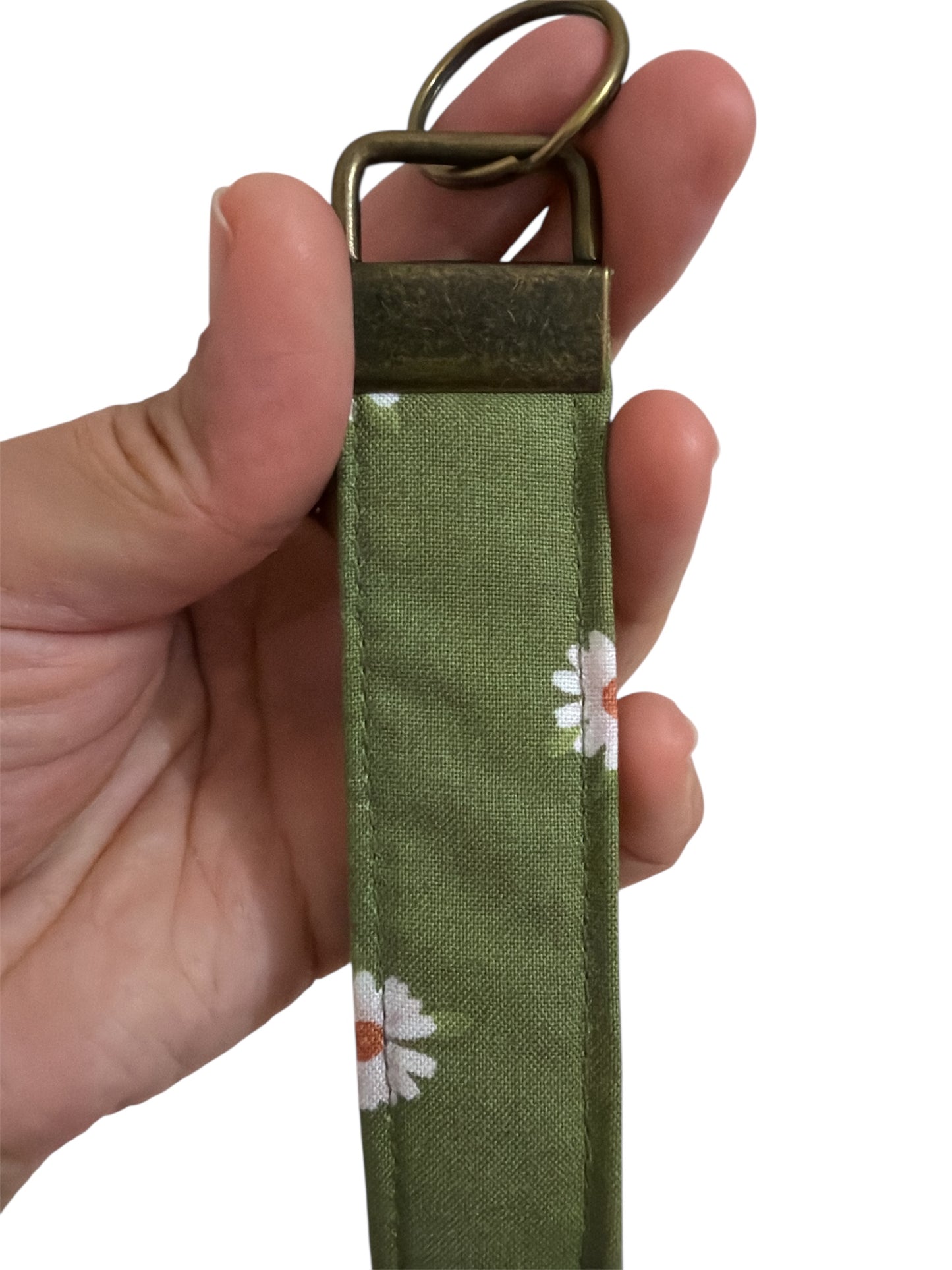 Green Floral Wristlet Keychain
