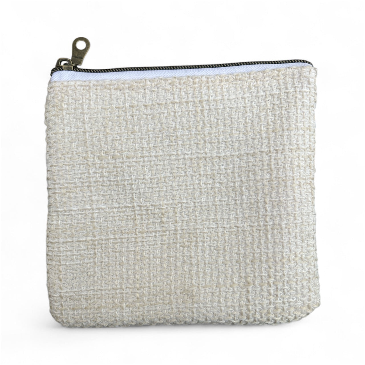 Mini Zip Pouch - Woven Cream