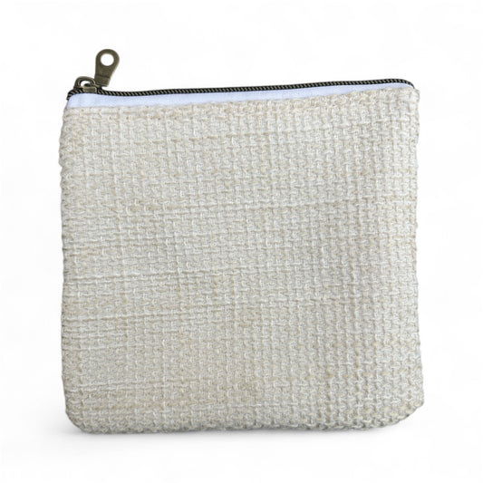 Mini Zip Pouch - Woven Cream