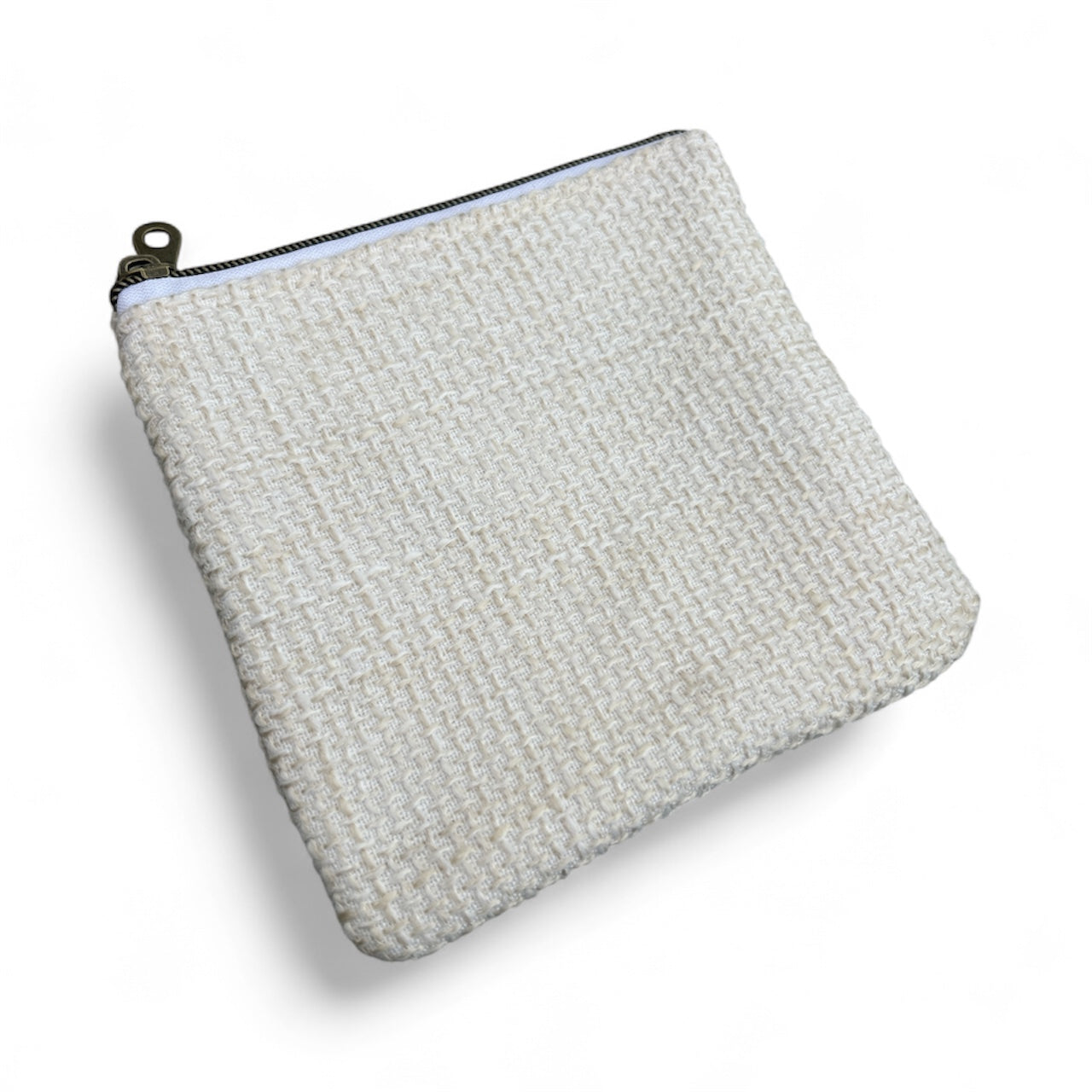 Mini Zip Pouch - Woven Cream