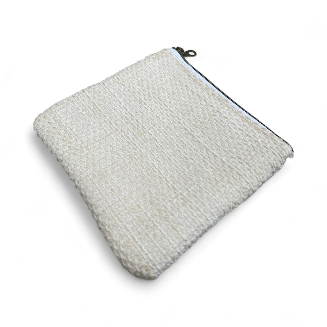 Mini Zip Pouch - Woven Cream