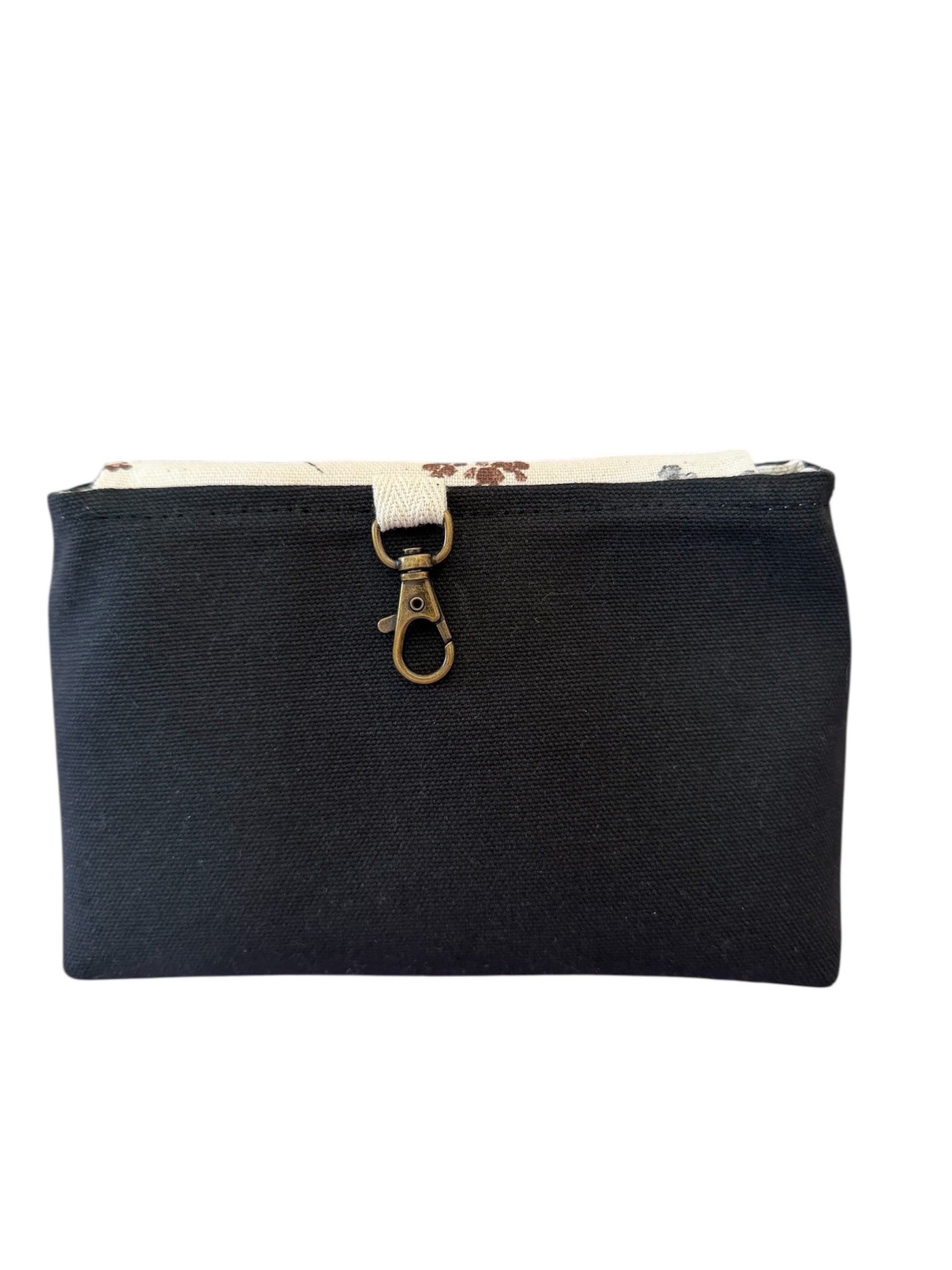 Back view of meadow canvas clip-on pouch