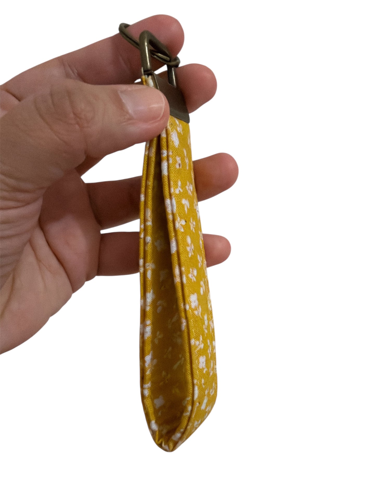 Yellow Floral Wristlet Keychain
