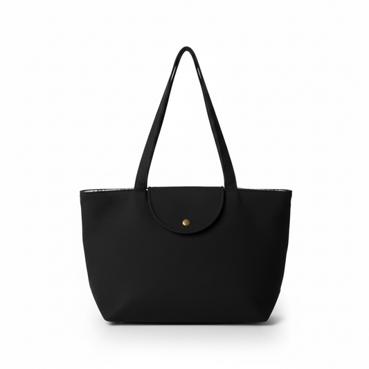 Siena Black Canvas Tote Bag