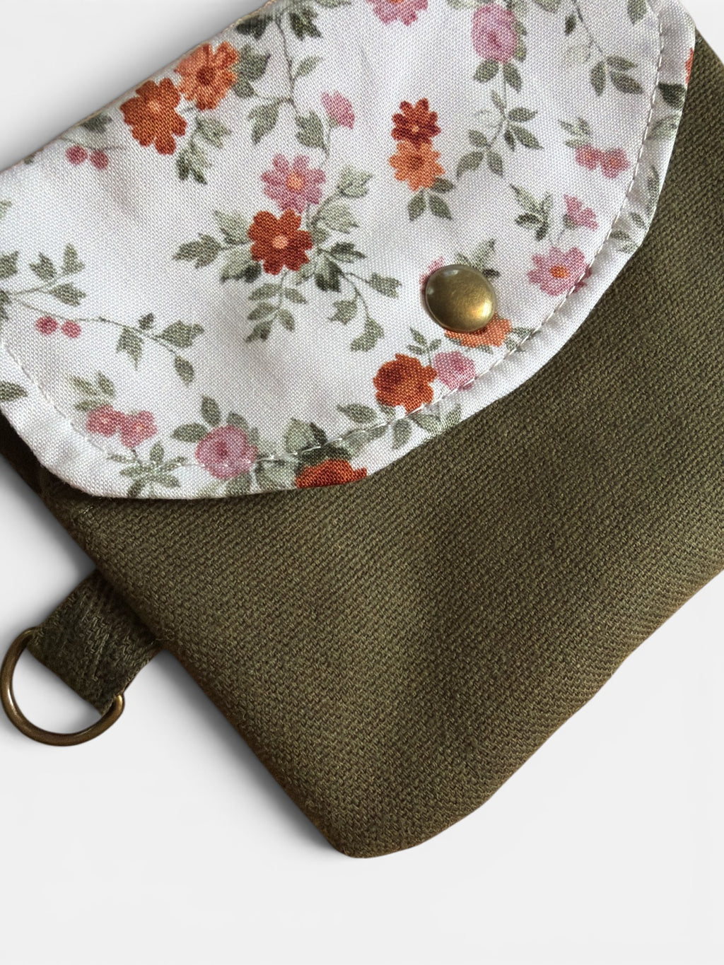 English Garden Olive Canvas Keychain Wallet
