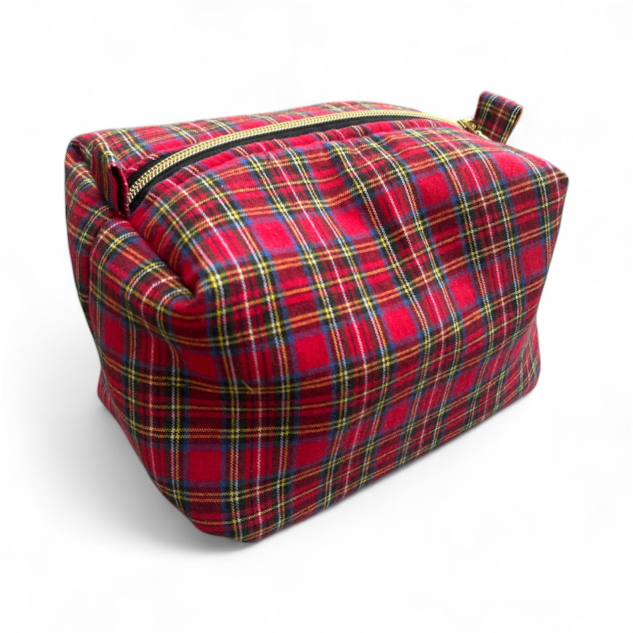 Boxy Makeup Bag - Christmas Festive Plaid