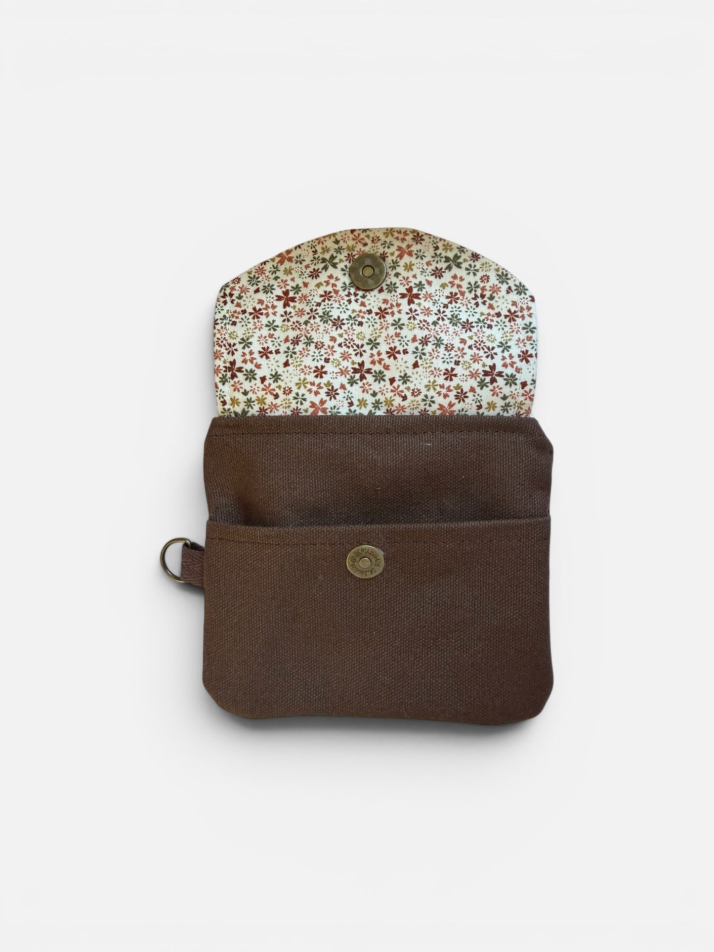 Florence Cocoa Floral Keychain Wallet