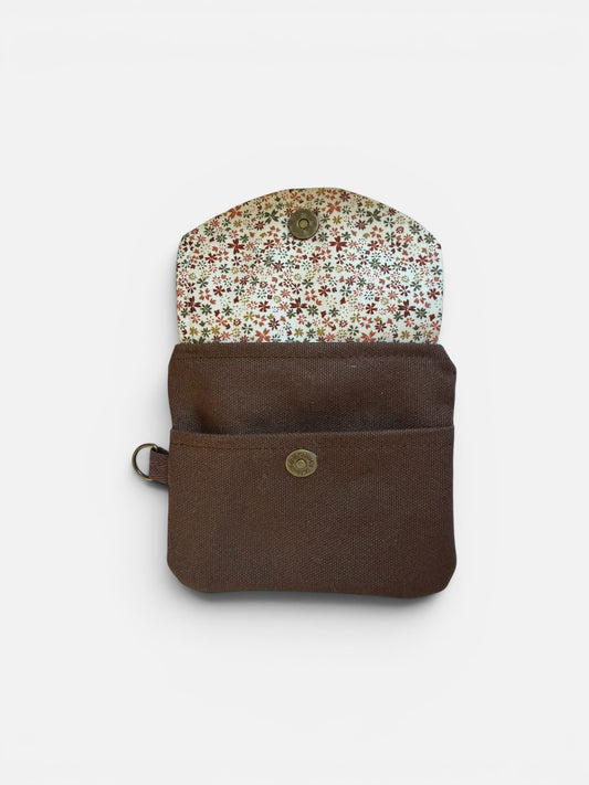 Florence Cocoa Floral Keychain Wallet
