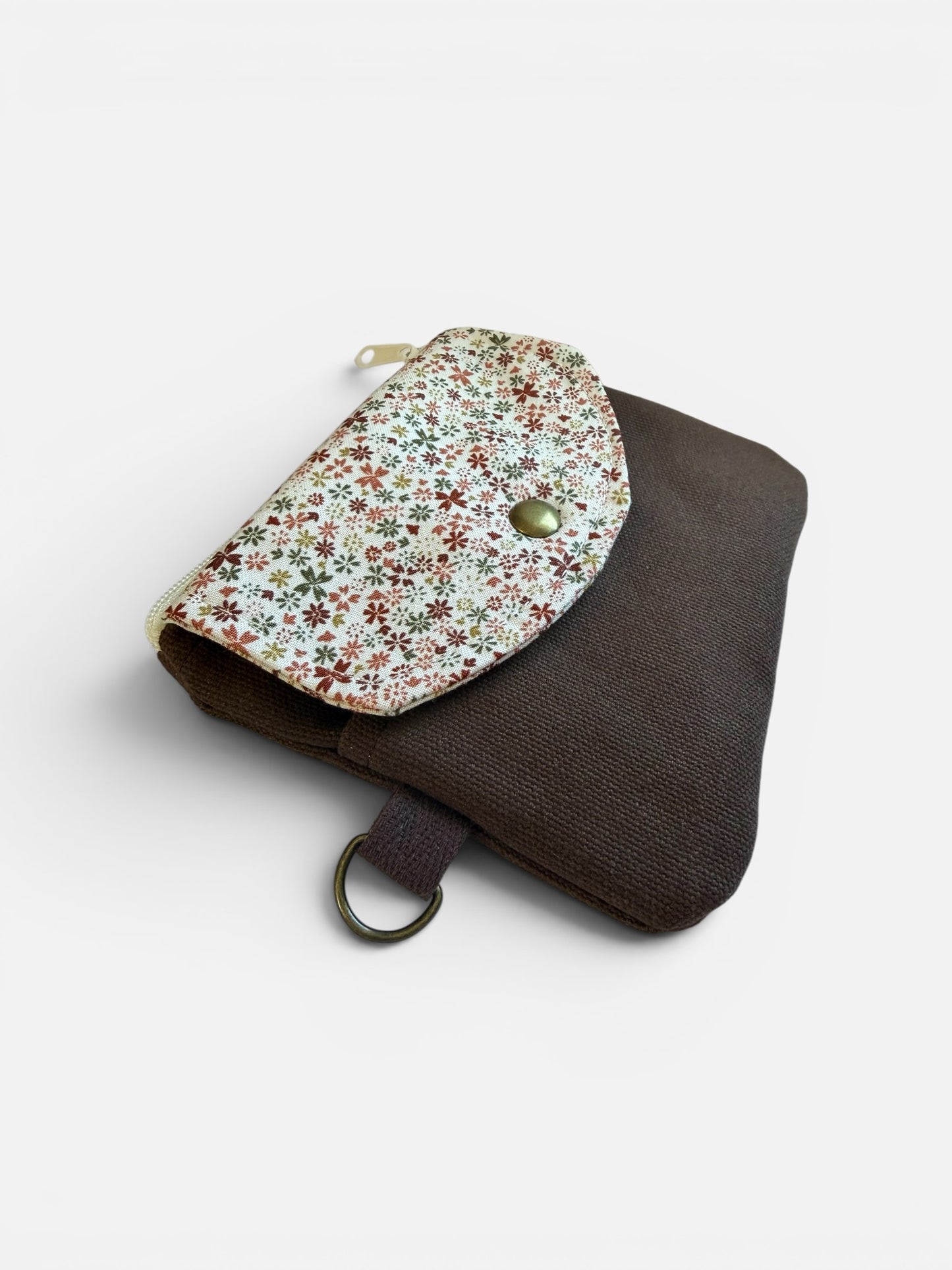 Florence Cocoa Floral Keychain Wallet